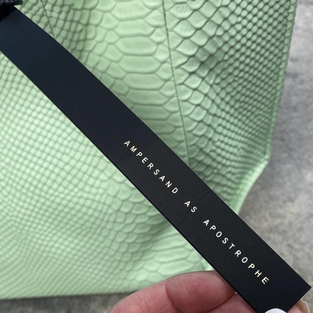 Ampersand As Apostrophe Mint Green Python Embossed Leather Half Tote Spring NWT - Picture 6 of 12